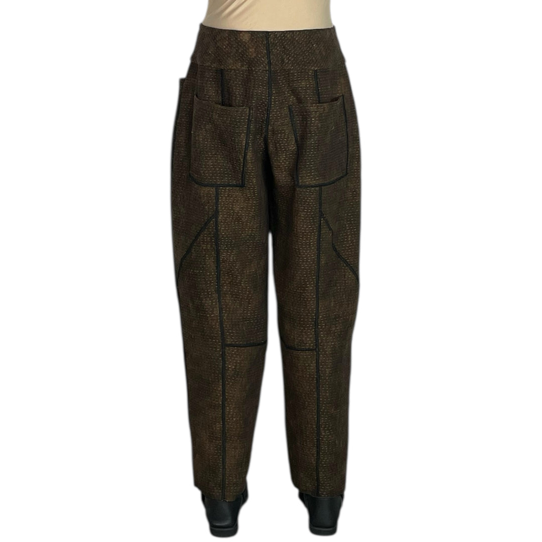 DENIM SUN-DYE PANELED LANTERN PANTS