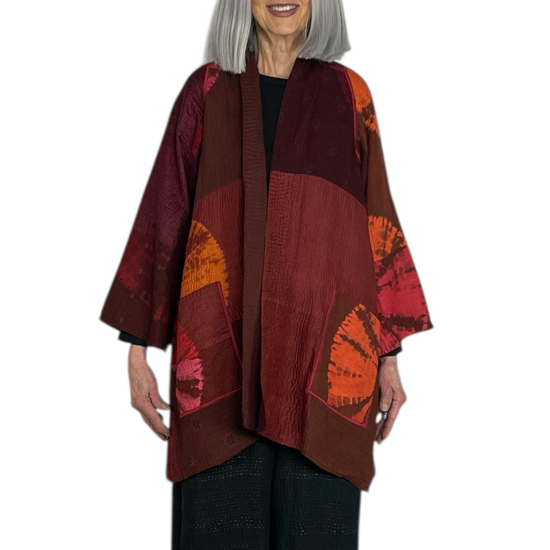 CIRCLE SHIBORI TIE DYE A-LINE JACKET