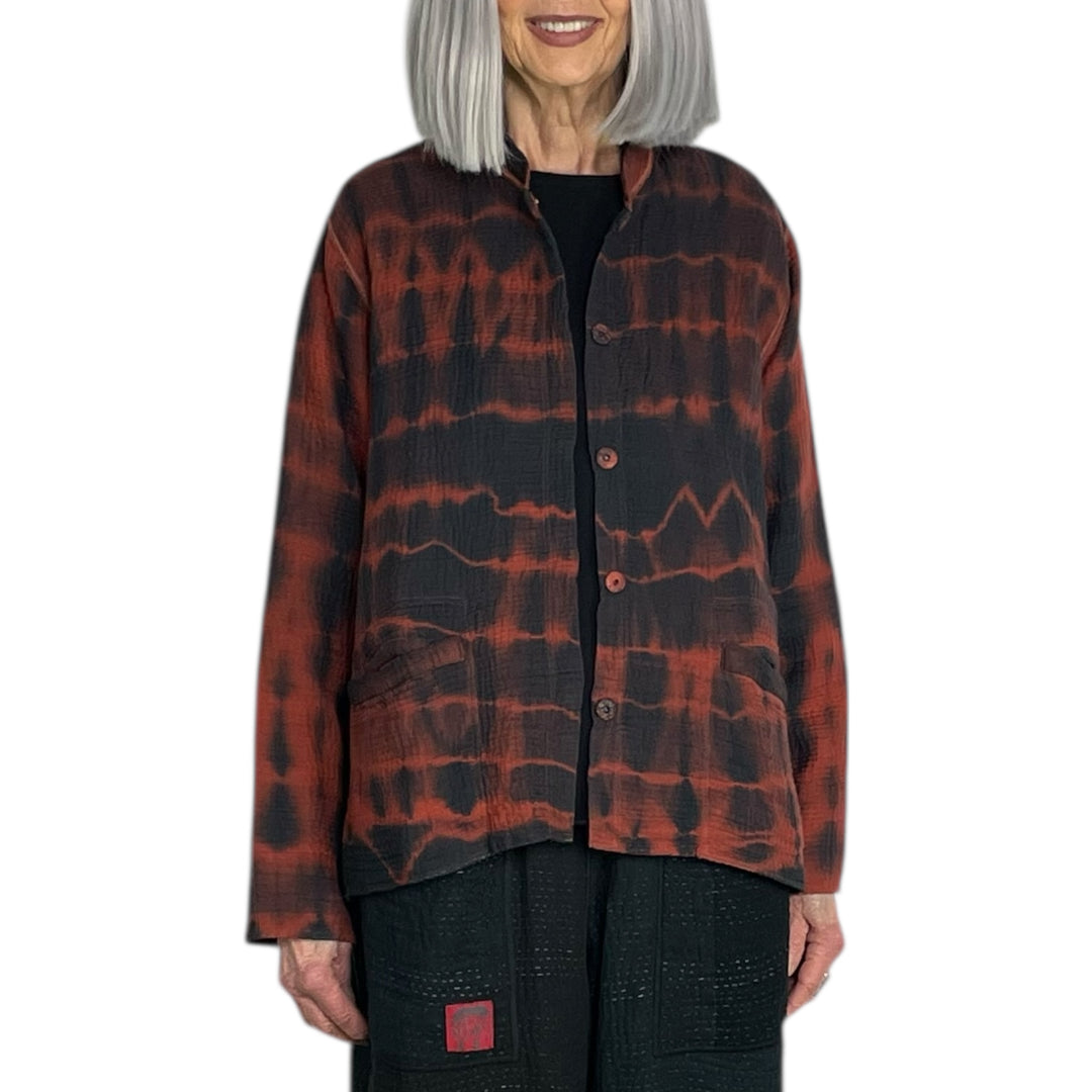 SHIBORI TIE-DYE KAFTAN JACKET SHORT 