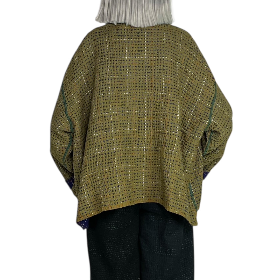 WOOL WAFFLE NEW COWL NECK PONCHO TOP