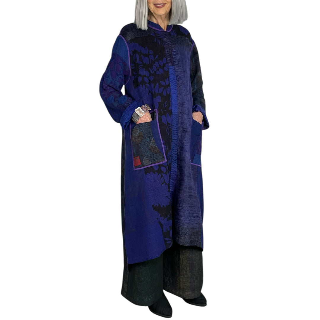 SILK JACCQUARD KAFTAN COAT