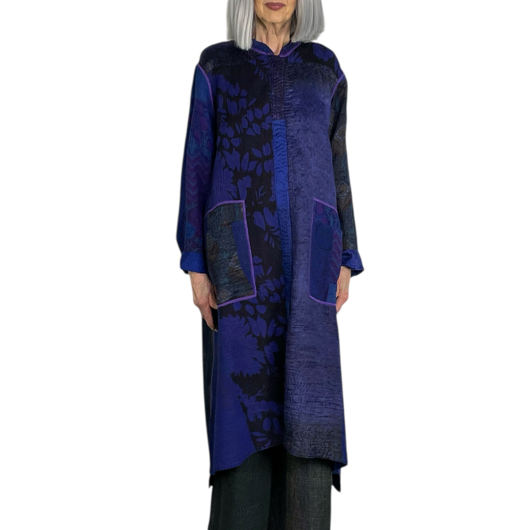SILK JACCQUARD KAFTAN COAT