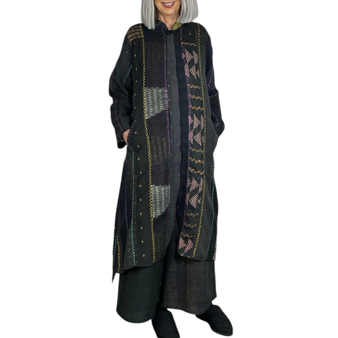 JEWEL WOVEN KAFTAN COAT