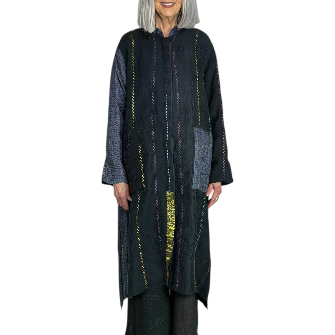JEWEL WOVEN KAFTAN COAT