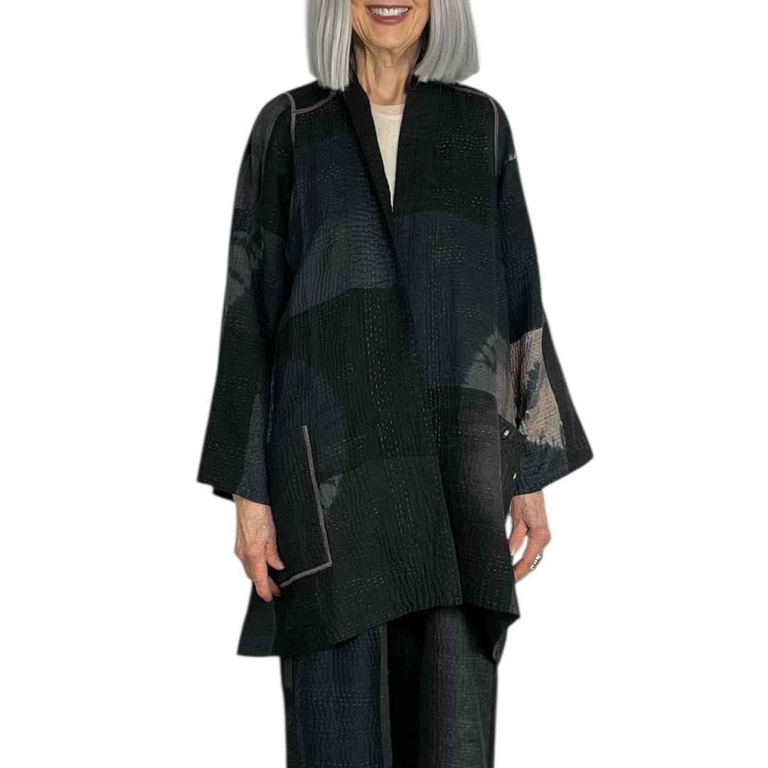 CIRCLE SHIBORI TIE DYE A-LINE JACKET