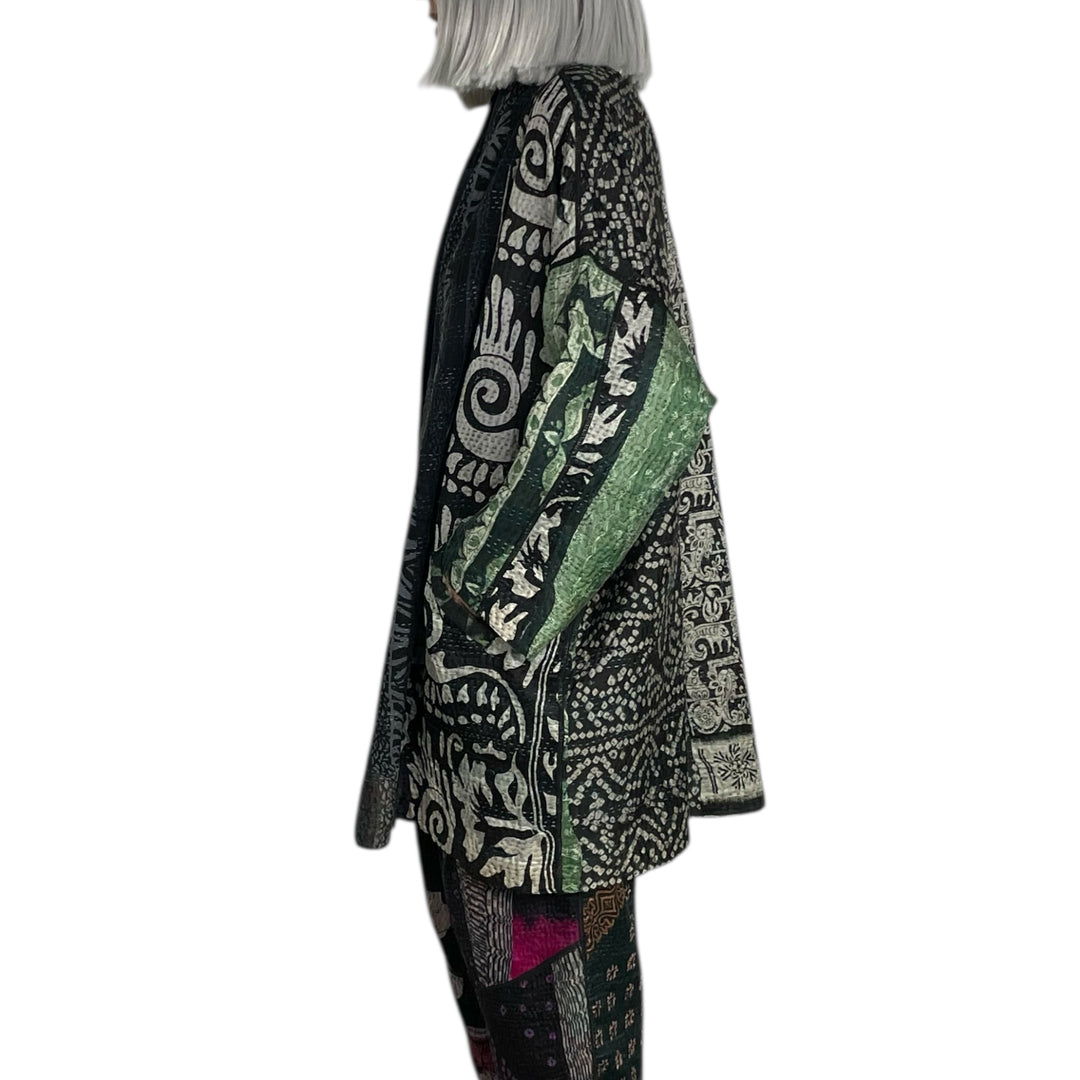SILK JACQUARD HAORI JACKET