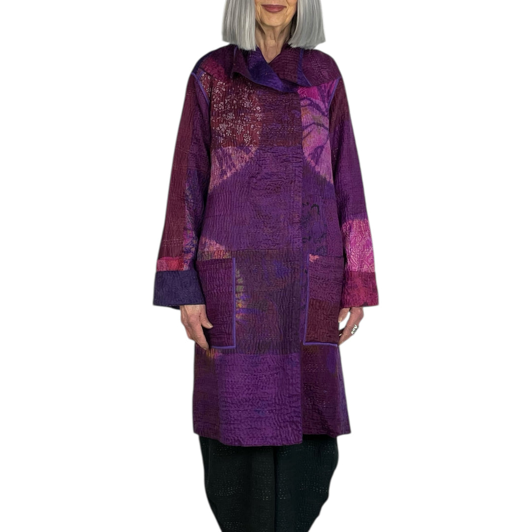 CIRCLE SHIBORI POCKET MEDIUM COAT