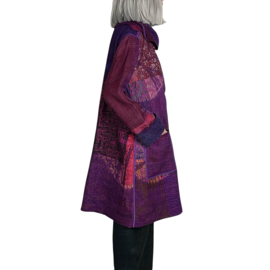 CIRCLE SHIBORI POCKET MEDIUM COAT