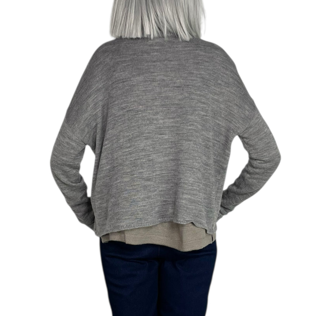 ROUND NECK KNIT CARDIGAN