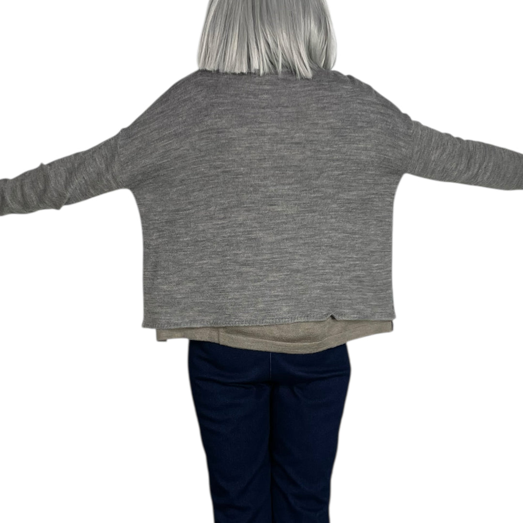 ROUND NECK KNIT CARDIGAN