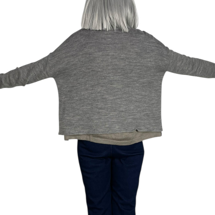 ROUND NECK KNIT CARDIGAN