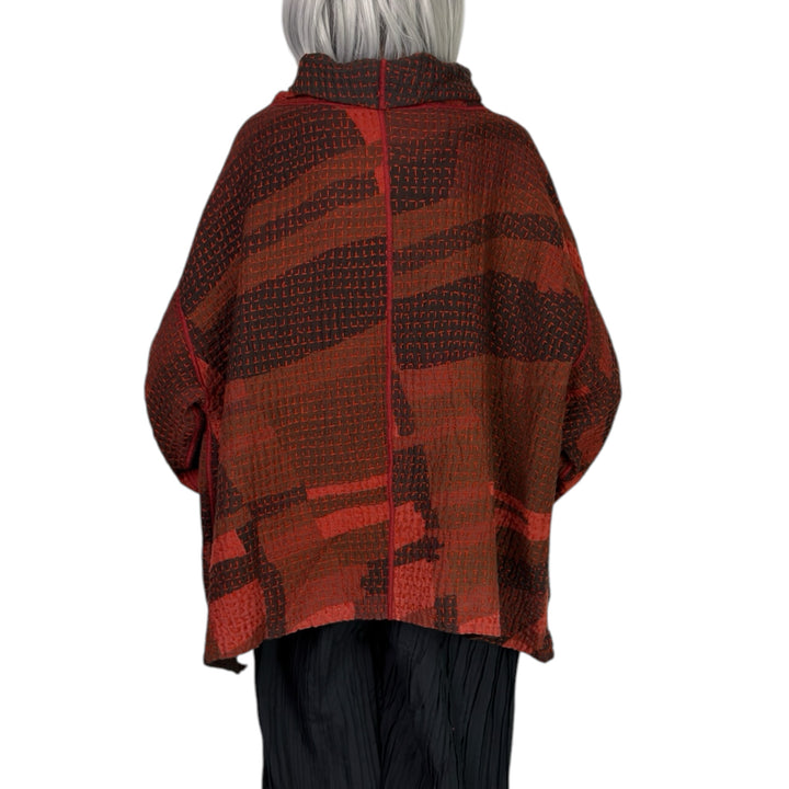 WAFFLE FUNNEL NECK TOP
