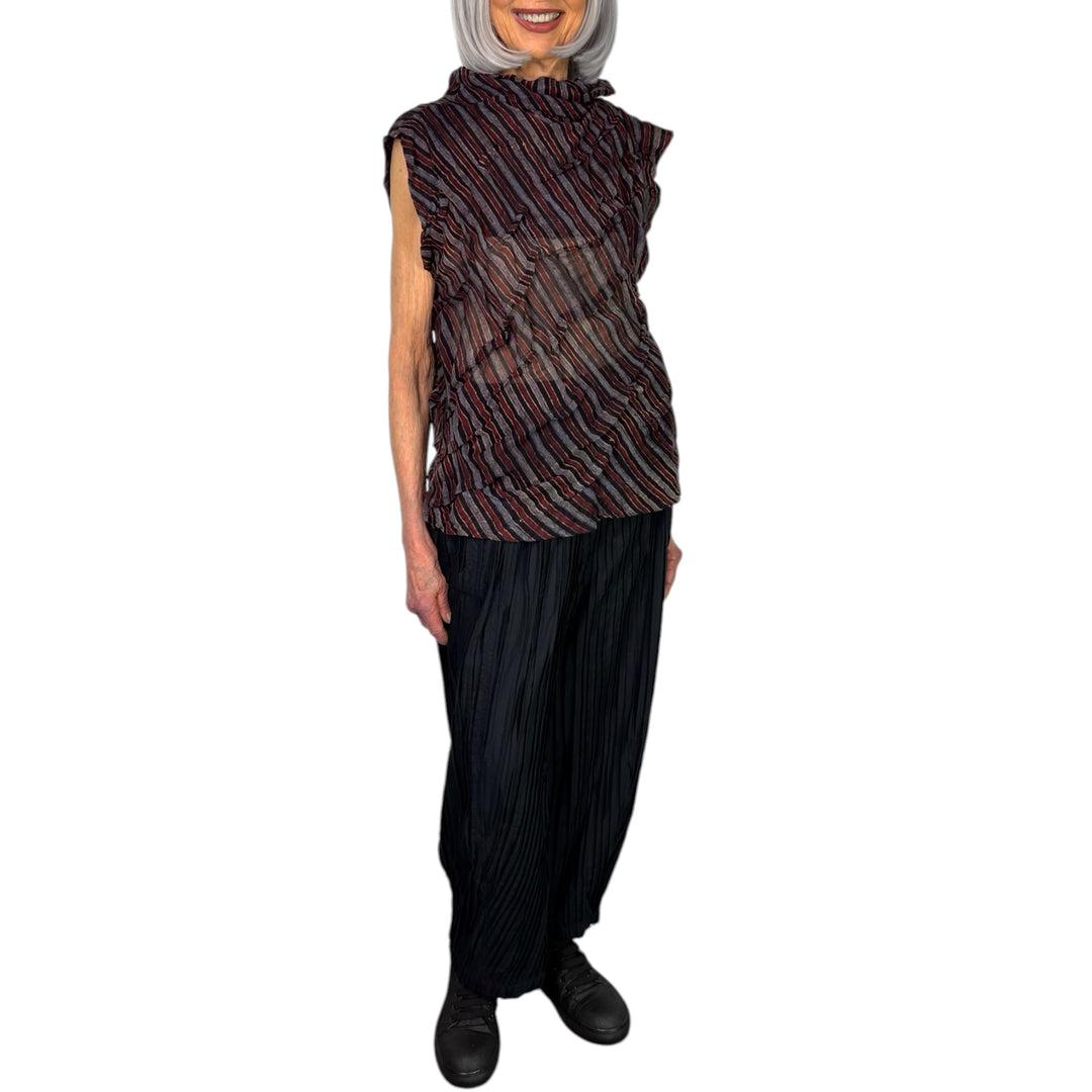 AJRAKH STRIPE WAVY TUCK SHELL