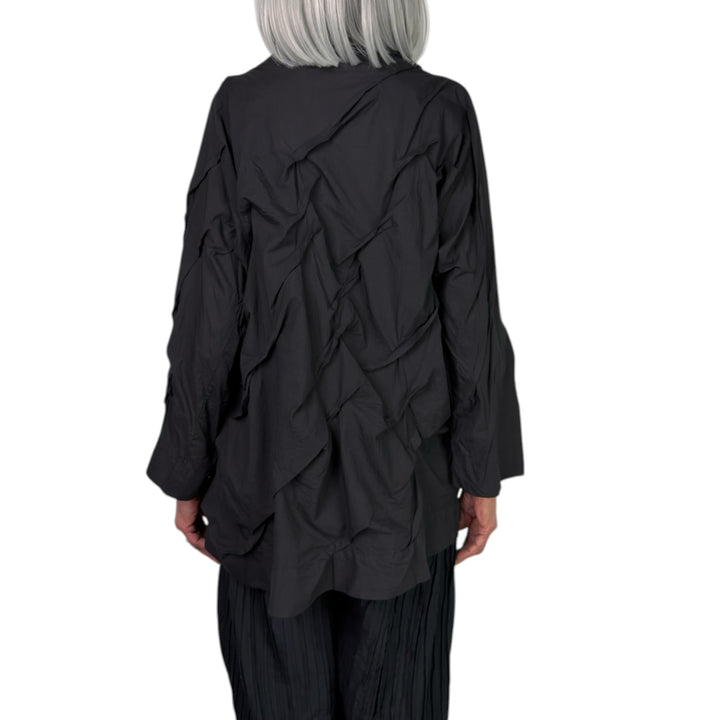 WAVY TUCK COWLNECK PULLOVER