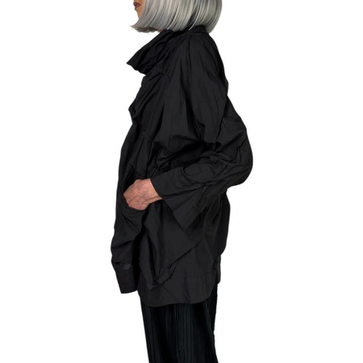 WAVY TUCK COWLNECK PULLOVER