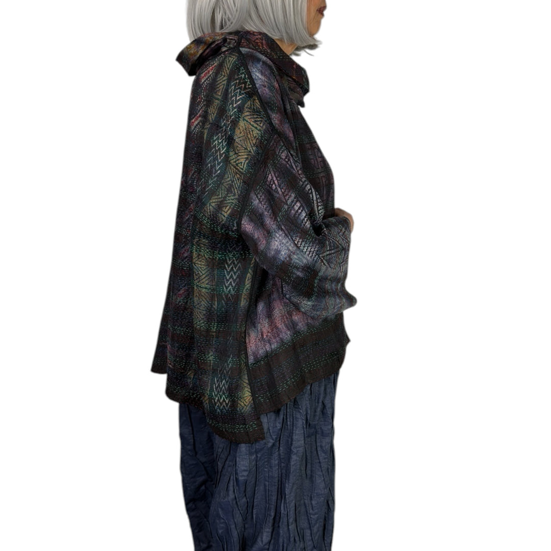 TIE DYE COWL NECK PULLOVER