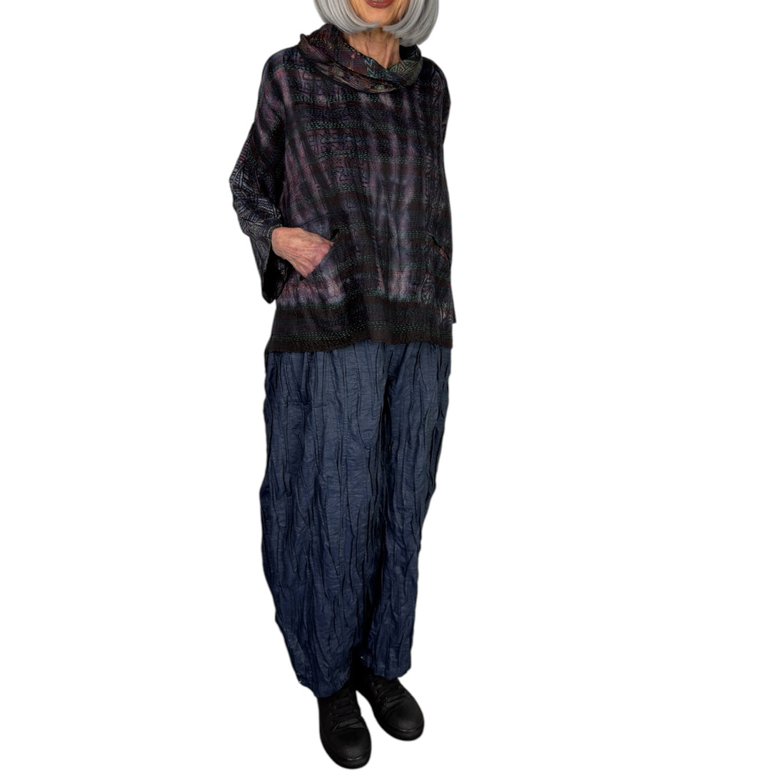 TIE DYE COWL NECK PULLOVER