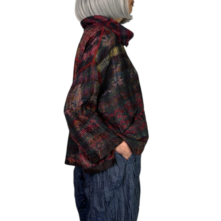 TIE-DYE COWL NECK PULLOVER