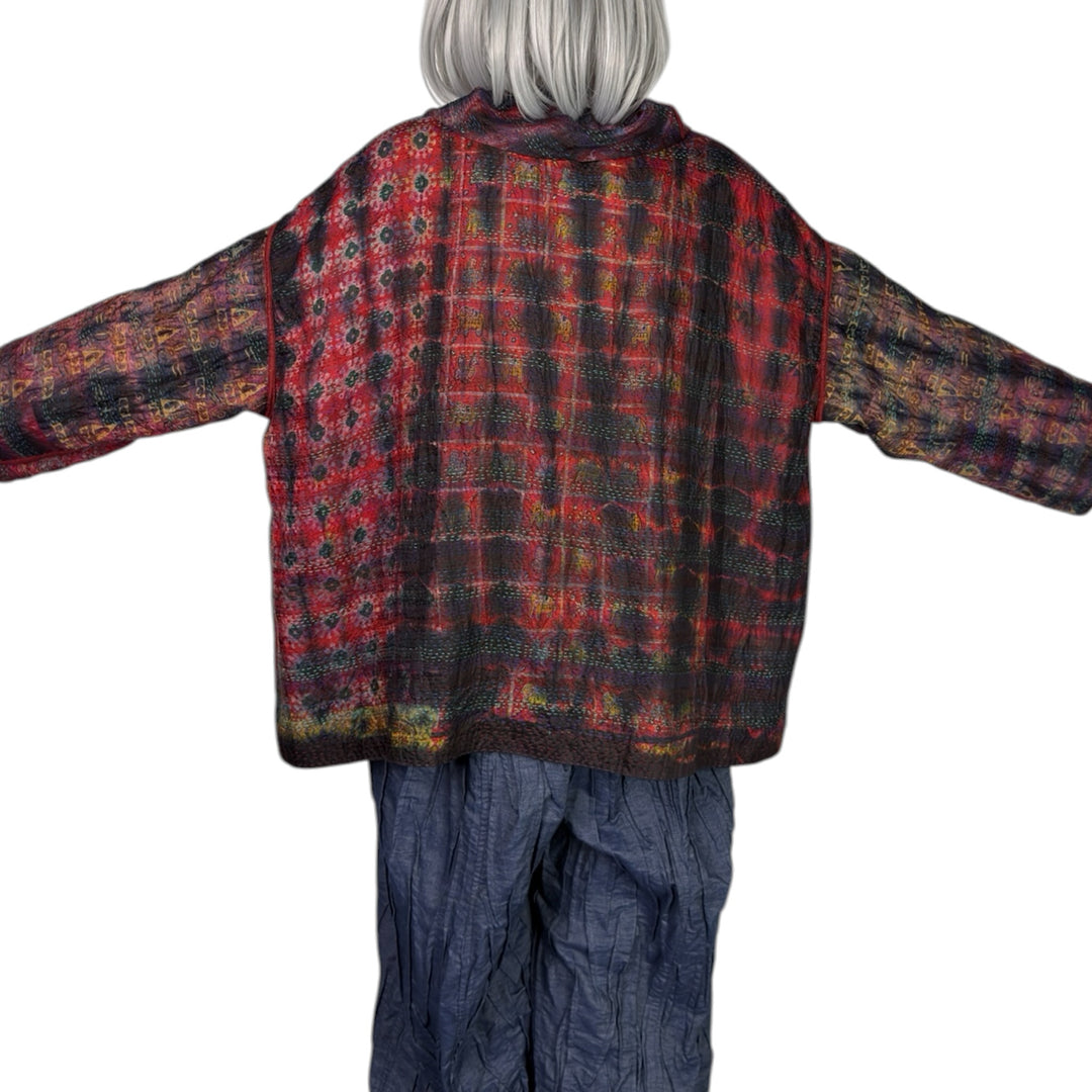 TIE-DYE COWL NECK PULLOVER