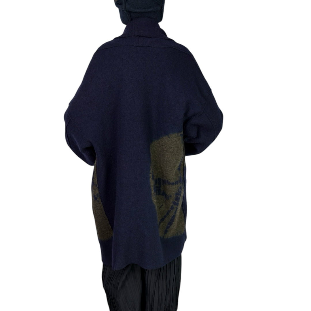 CIRCLE TIE DYE BW NEW SHAWL COAT