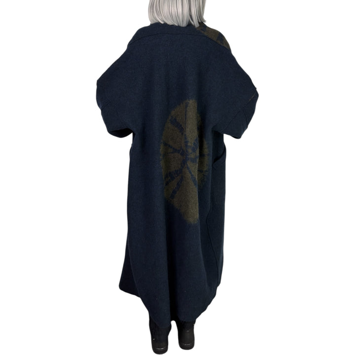 CIRCLE TIE DYE BW SHAWL COAT LONG