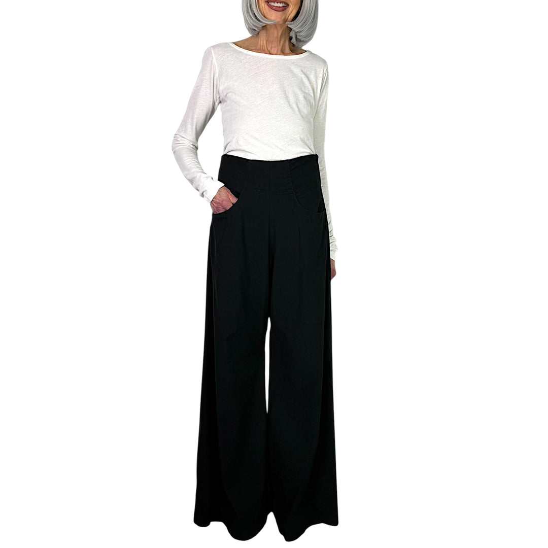 FLARED WIDE LEG TROUSER