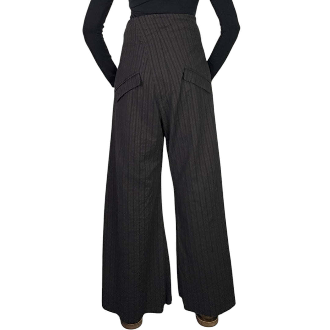STRIPED FLARED LEG TROUSER