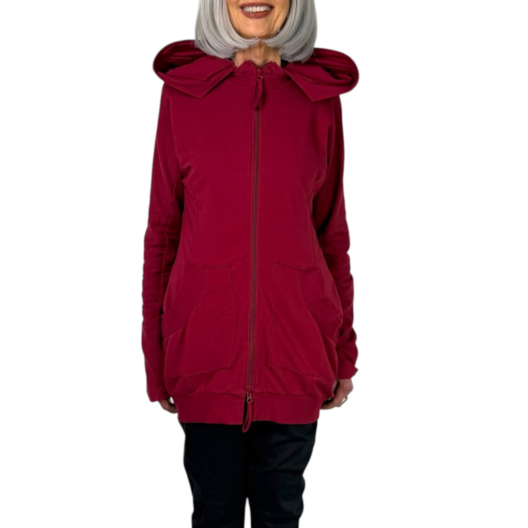 FITTED FLEECE ZIP FRONT HOODIE