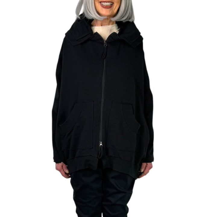 OVERSIZED FLEECE ZIP FRONT HOODIE