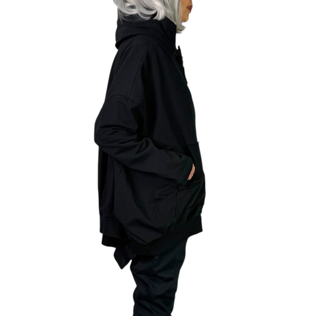 OVERSIZED FLEECE ZIP FRONT HOODIE