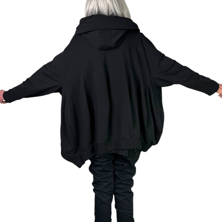 OVERSIZED FLEECE ZIP FRONT HOODIE