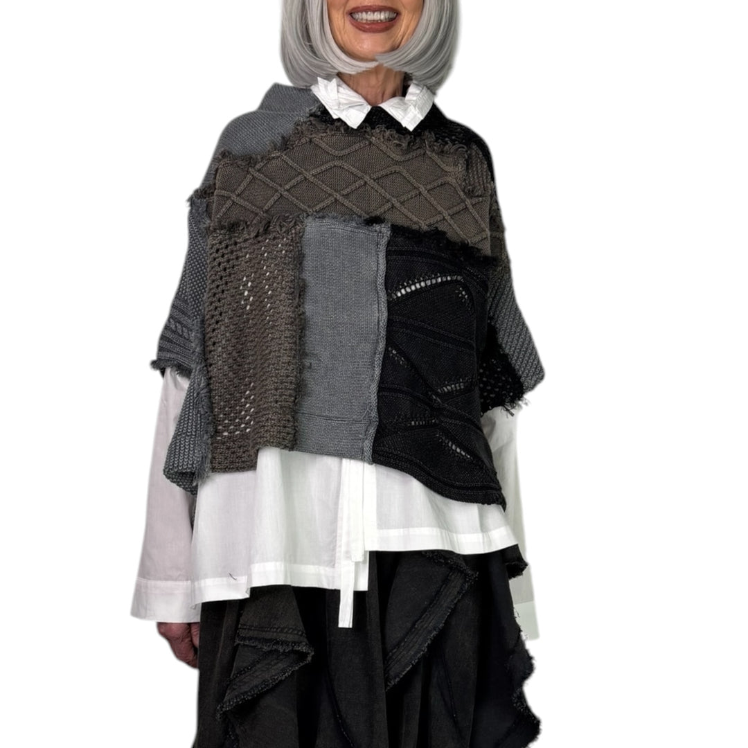 PATCHWORK CROP SWEATER