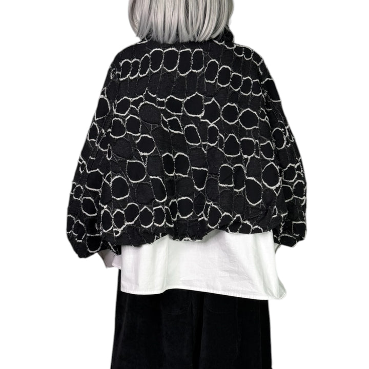 EMBROIDERED CIRCLES DENIM JACKET