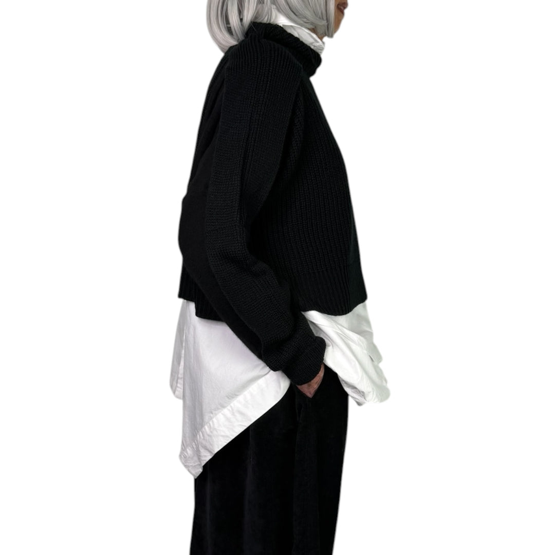 PATCHWORK HI-NECK SWEATER