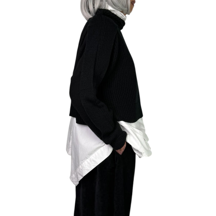 PATCHWORK HI-NECK SWEATER