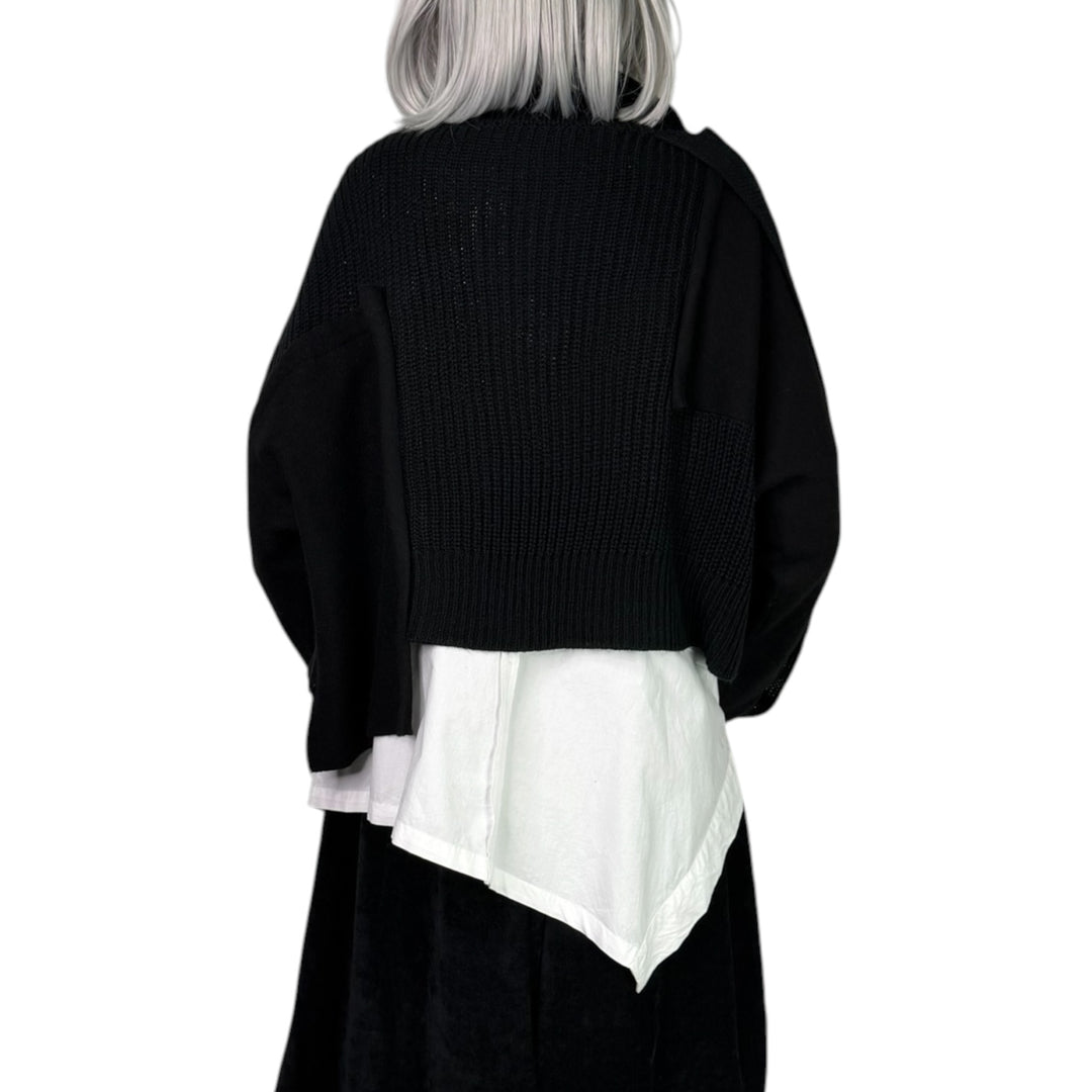 PATCHWORK HI-NECK SWEATER