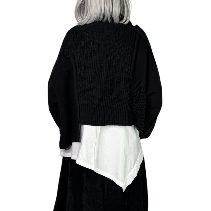 PATCHWORK HI-NECK SWEATER