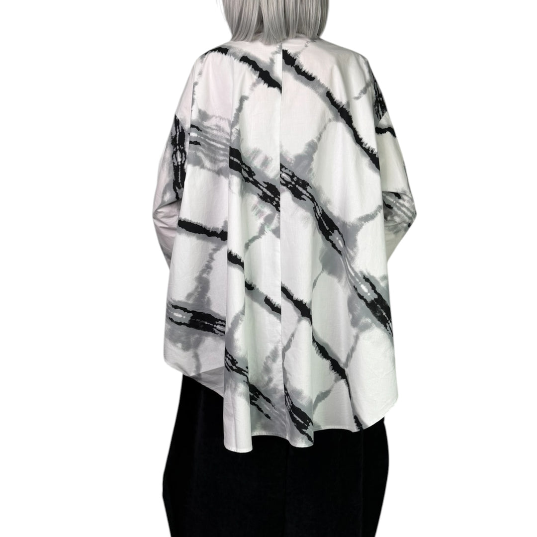 PRINTED HI-LO HEM SHIRT