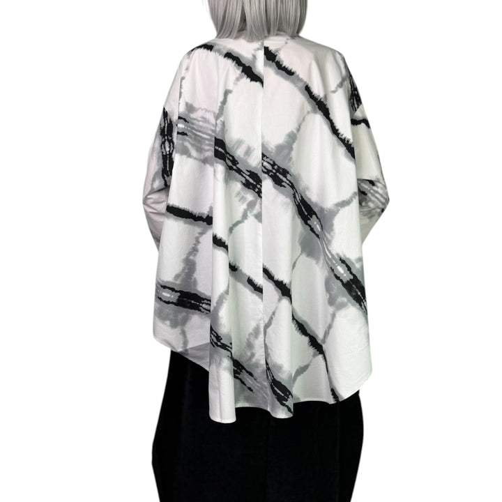 PRINTED HI-LO HEM SHIRT