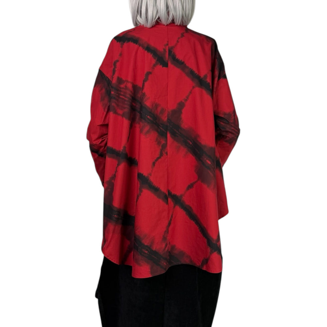PRINTED HI-LO HEM SHIRT