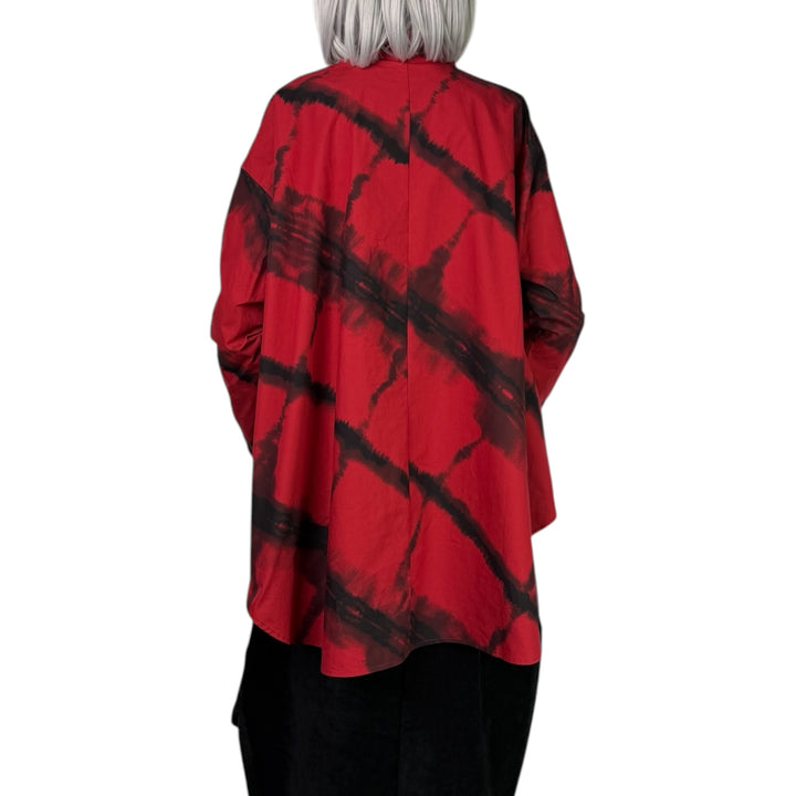 PRINTED HI-LO HEM SHIRT