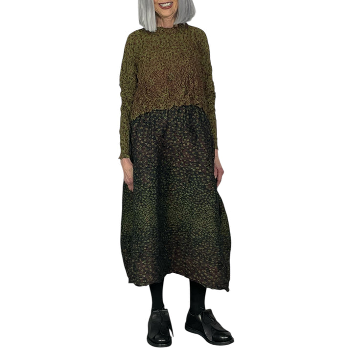 SHIBORI HORIZONTAL PLEAT SKIRT