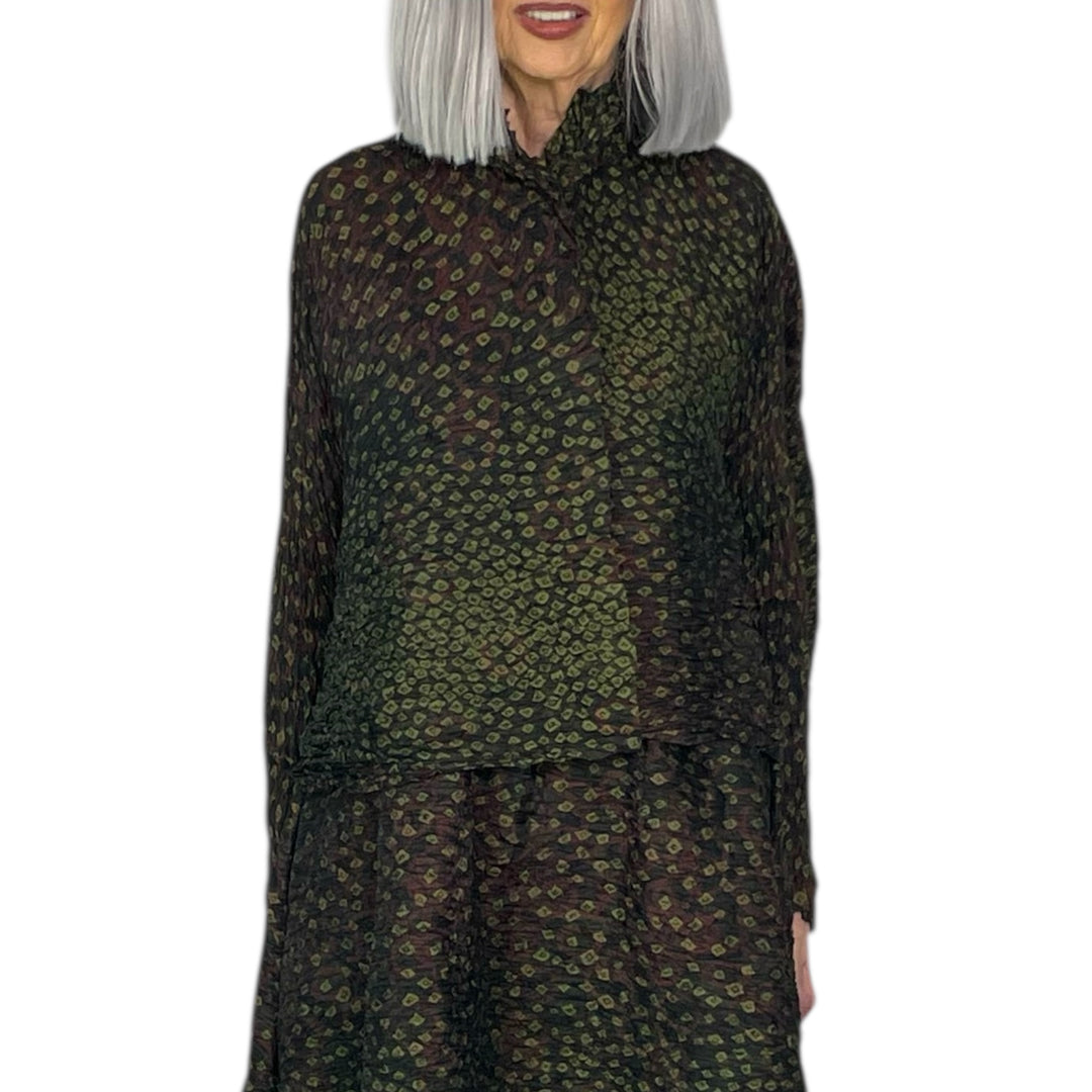 SHIBORI HORIZONTAL PLEAT SHORT JACKET