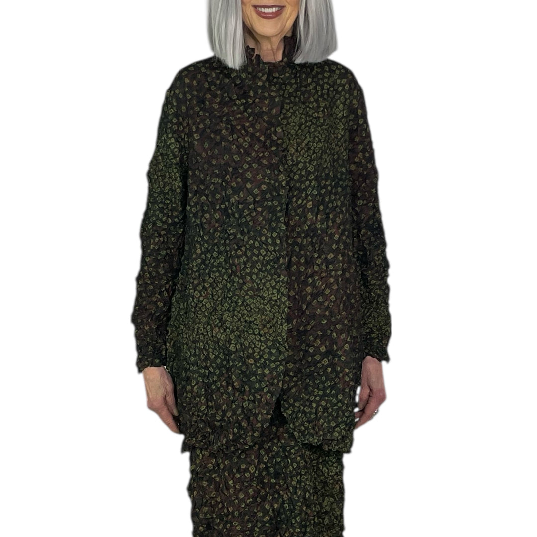 SHIBORI CRUSH PLEAT LONG JACKET