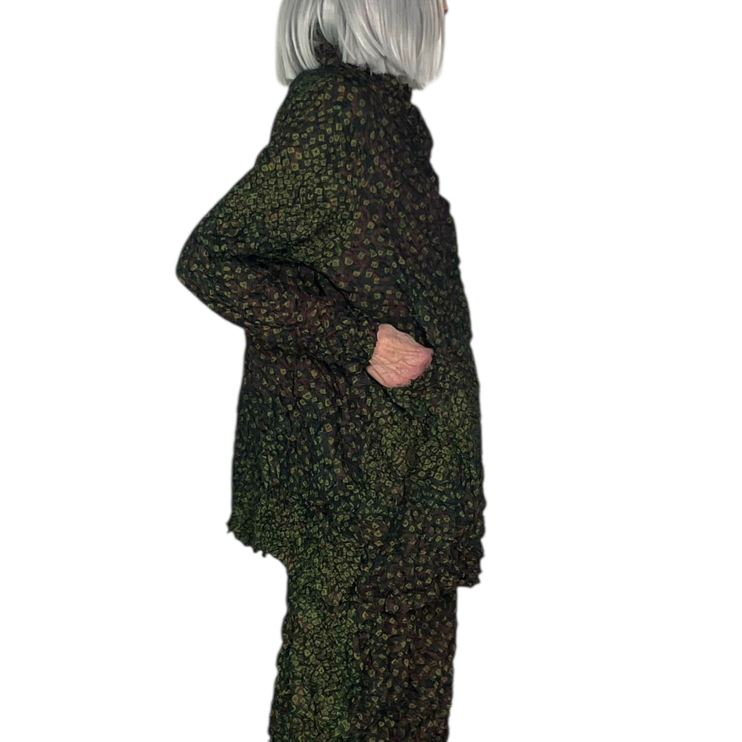 SHIBORI CRUSH PLEAT LONG JACKET