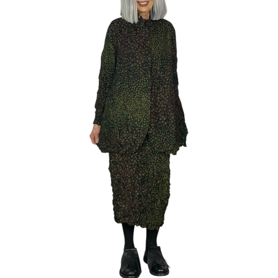 SHIBORI CRUSH PLEAT LONG JACKET
