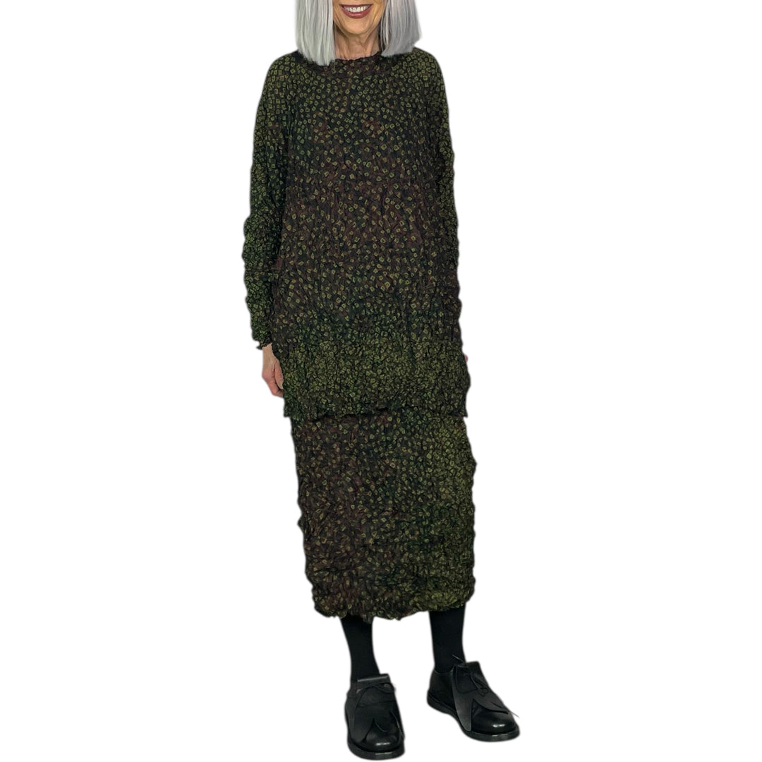 SHIBORI CRUSH PLEAT LONG TOP