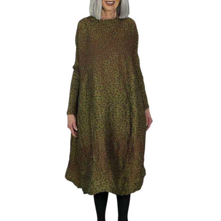 SHIBORI HORIZONTAL PLEAT DRESS