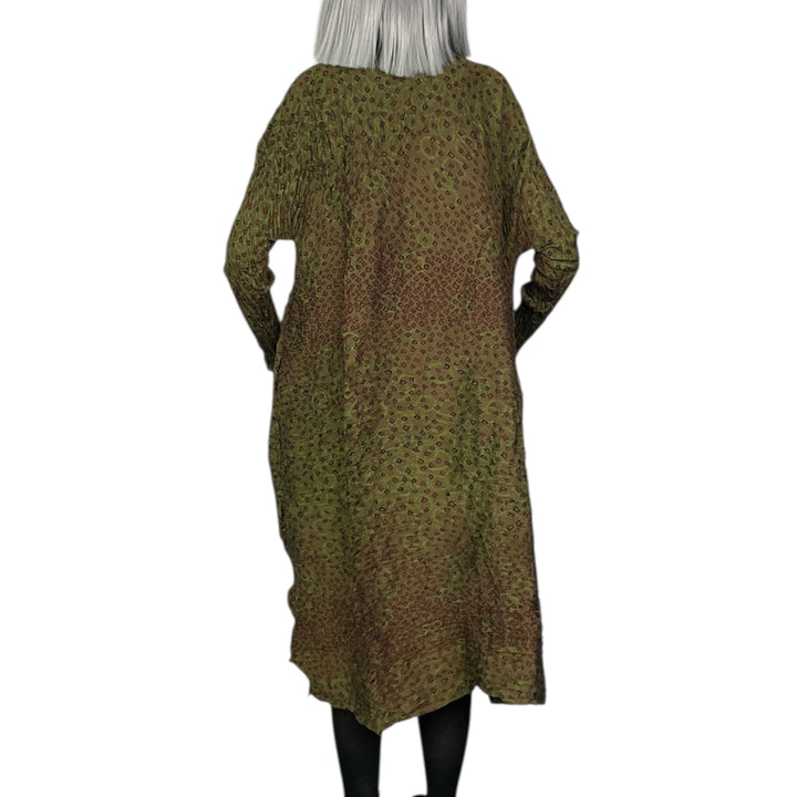 SHIBORI HORIZONTAL PLEAT DRESS