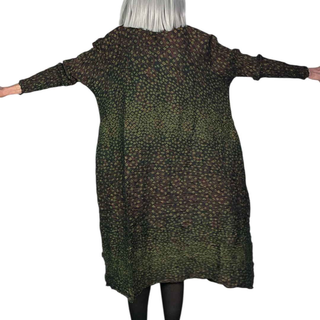 SHIBORI HORIZONTAL PLEAT DRESS